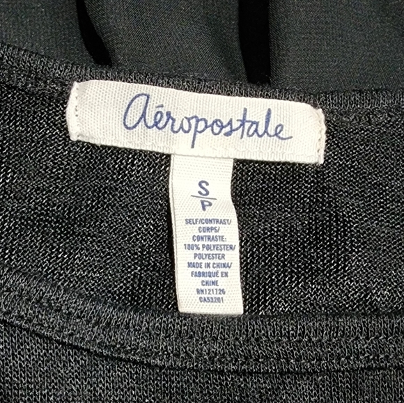 Aeropostale Small Black Long Sleeve Sheer Hi Lo Tunic - Picture 4 of 4